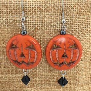 Pumpkin Jack O’Lantern Halloween Earrings